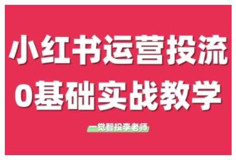 小红书运营投流，小红书广告投放从0到1的实战课，学完即可开始投放